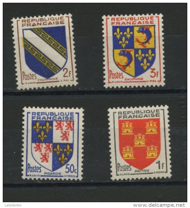 FRANCE -  ARMOIRIE  - N° Yvert  951/954** - 1941-66 Wappen