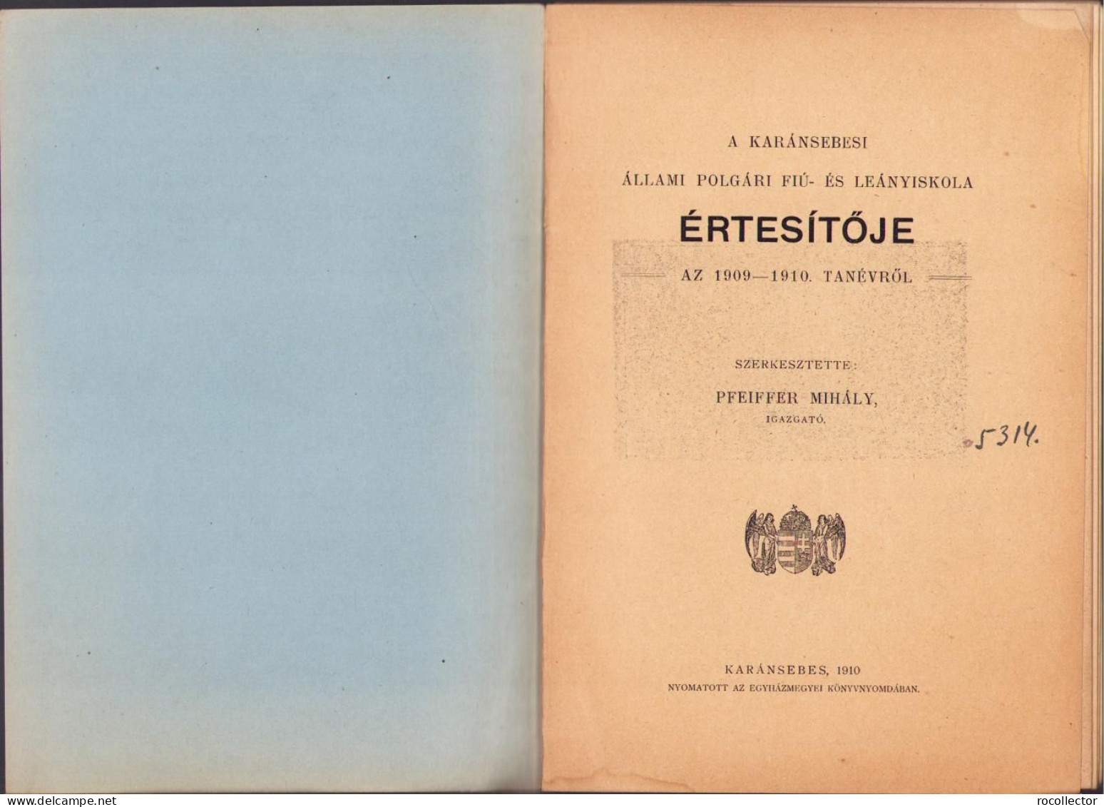 A Karánsebesi állami Polgári Fiú és Leányiskola értésitője Az 1909-1910 Tanévről C1354 - Oude Boeken