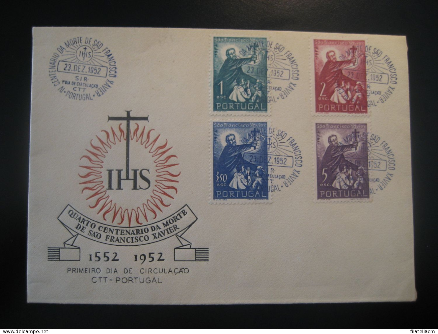 LISBOA 1952 IV Centenary Morte Sao Francisco Xavier Religion FDC Cancel Cover PORTUGAL - Lettres & Documents