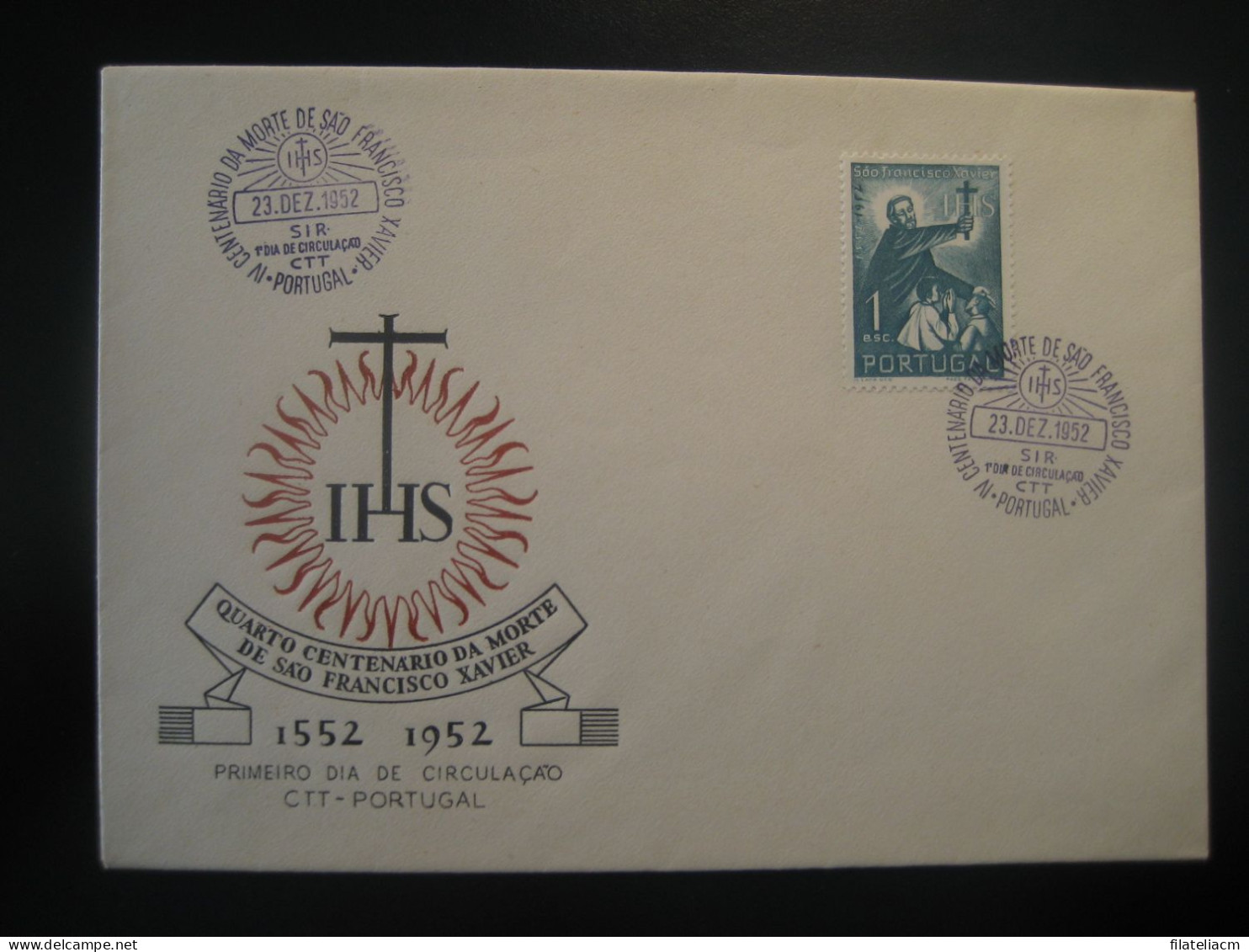 LISBOA 1952 IV Centenary Morte Sao Francisco Xavier Religion Stamp 1 Esc FDC Cancel Cover PORTUGAL - Briefe U. Dokumente