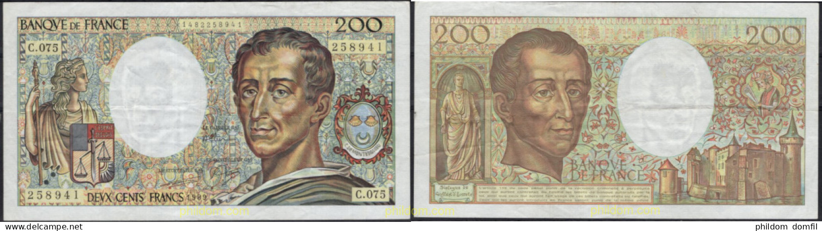 8575 FRANCIA 1989 FRANCE 200 FRANCS 1989 - Sonstige & Ohne Zuordnung