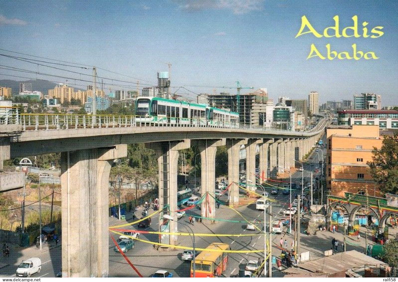 1 AK Äthiopien / Ethiopia * Ansicht Der Hauptstadt Addis Abeba - Die Karte Zeigt Die Stadtbahn Im Stadtbezirk Lideta * - Etiopia