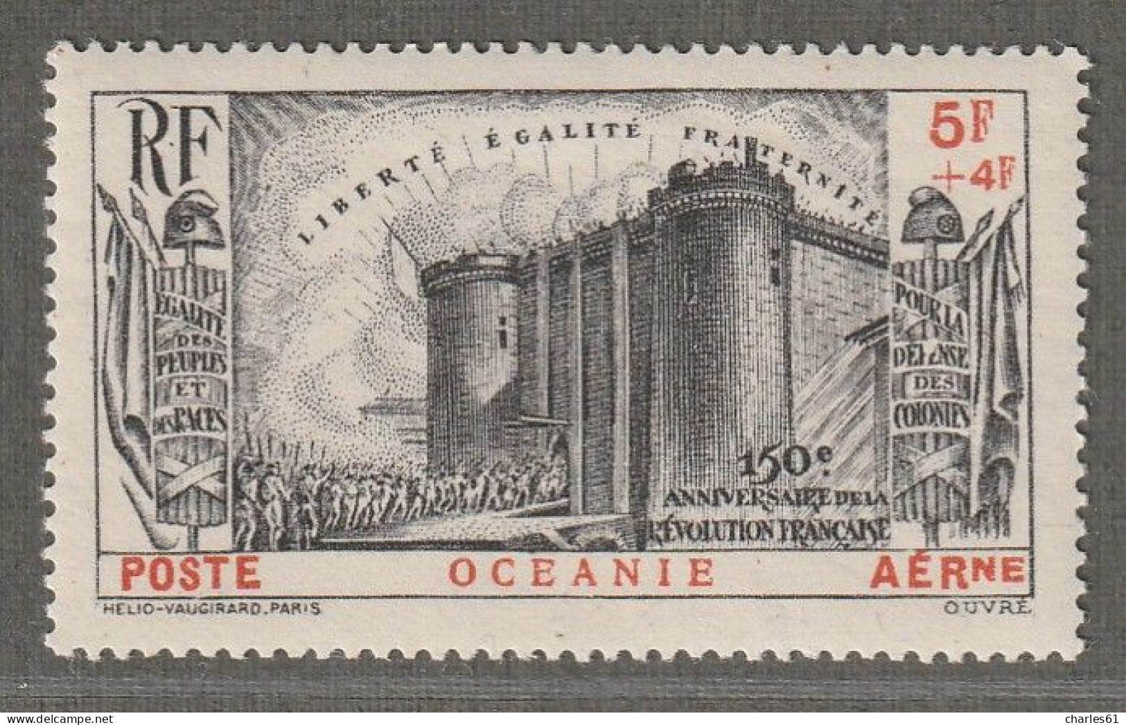 OCEANIE - Poste Aérienne N°2 * (1939) 150e Anniversaire De La Révolution - Luftpost