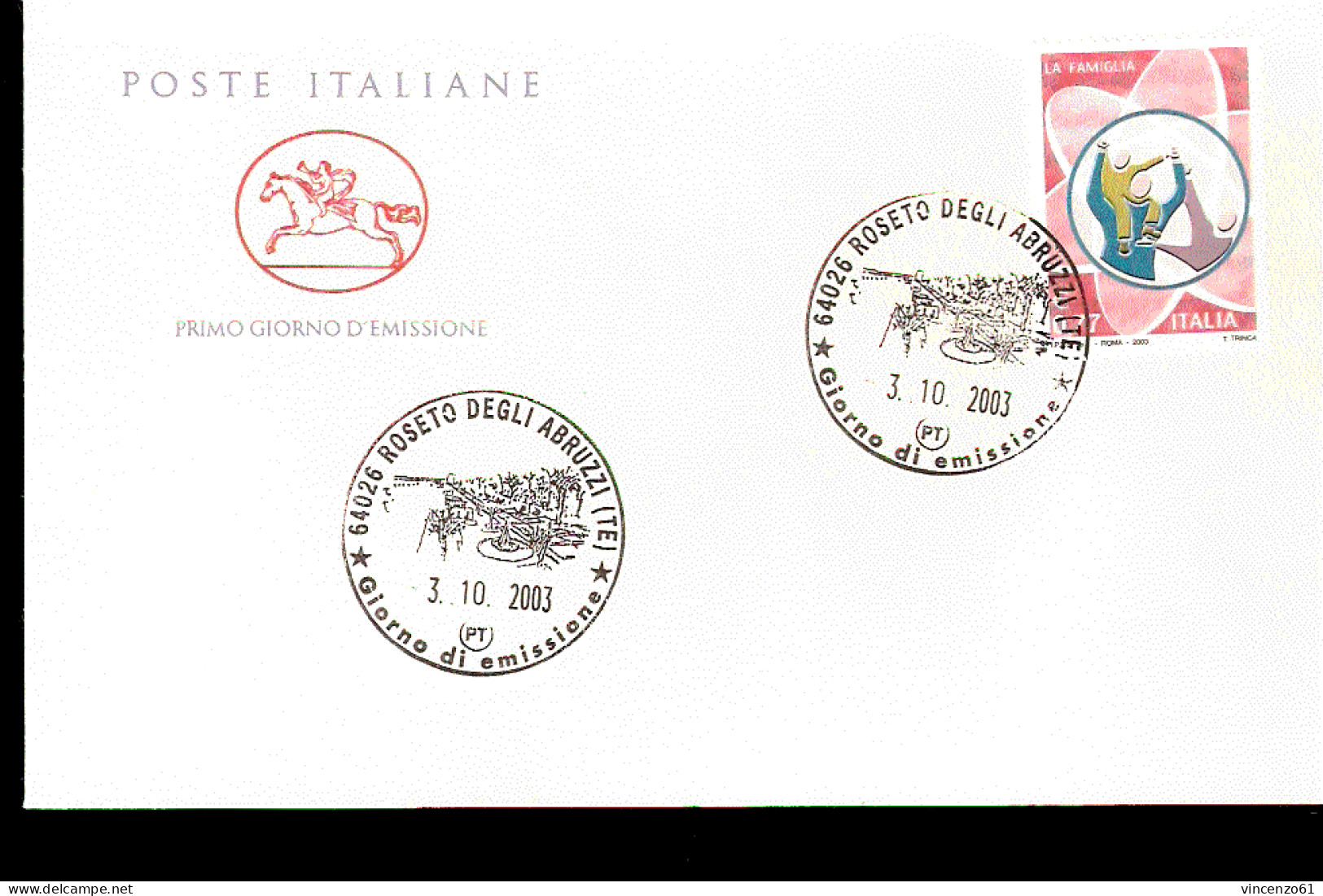 2003 ANNULLO FDC ``Le Istituzioni’’. 13ª Serie. La Famiglia. - Altri & Non Classificati