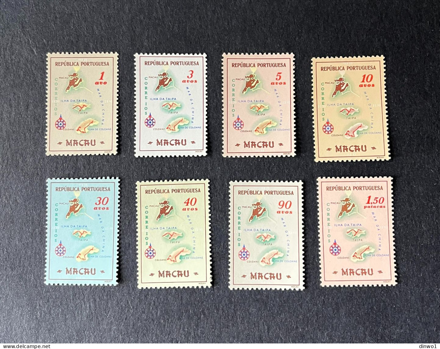 (Tv) Macao Macau - 1956 Maps Complete Set - Af. 386 To 393 - MNH - Nuovi