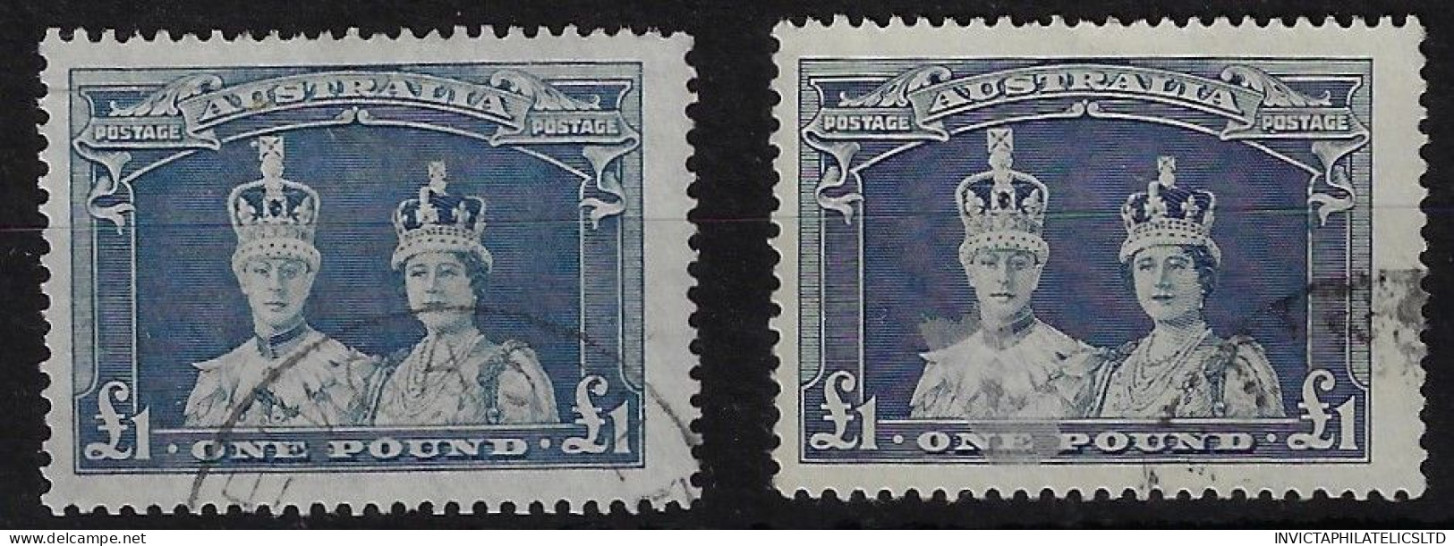 AUSTRALIA SG178/178A, £1 ROBES, BOTH THICK & THIN PAPER TYPES, GOOD USED - Oblitérés