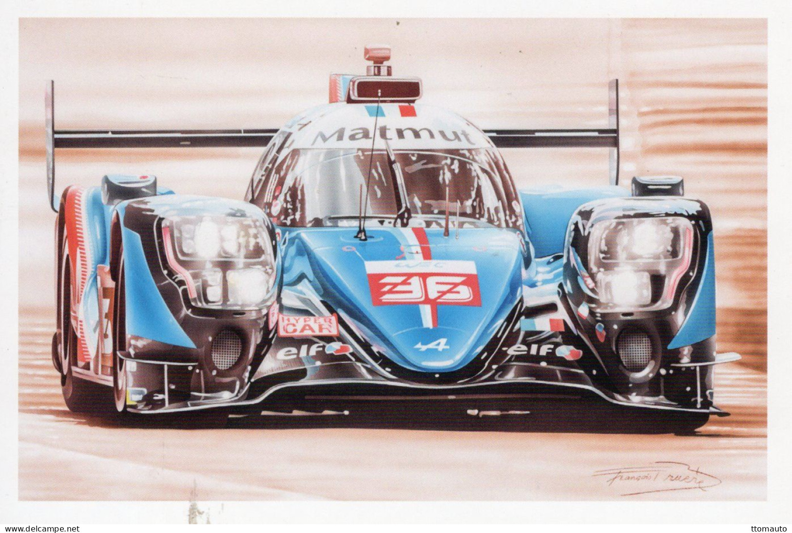 24 Heures Du Mans 2021 - Alpine A480 Hypercar - Pilotes: Lapierre/Vaxiviere/Negrao - Tableau De Francois Bruere  -  CPM - Le Mans