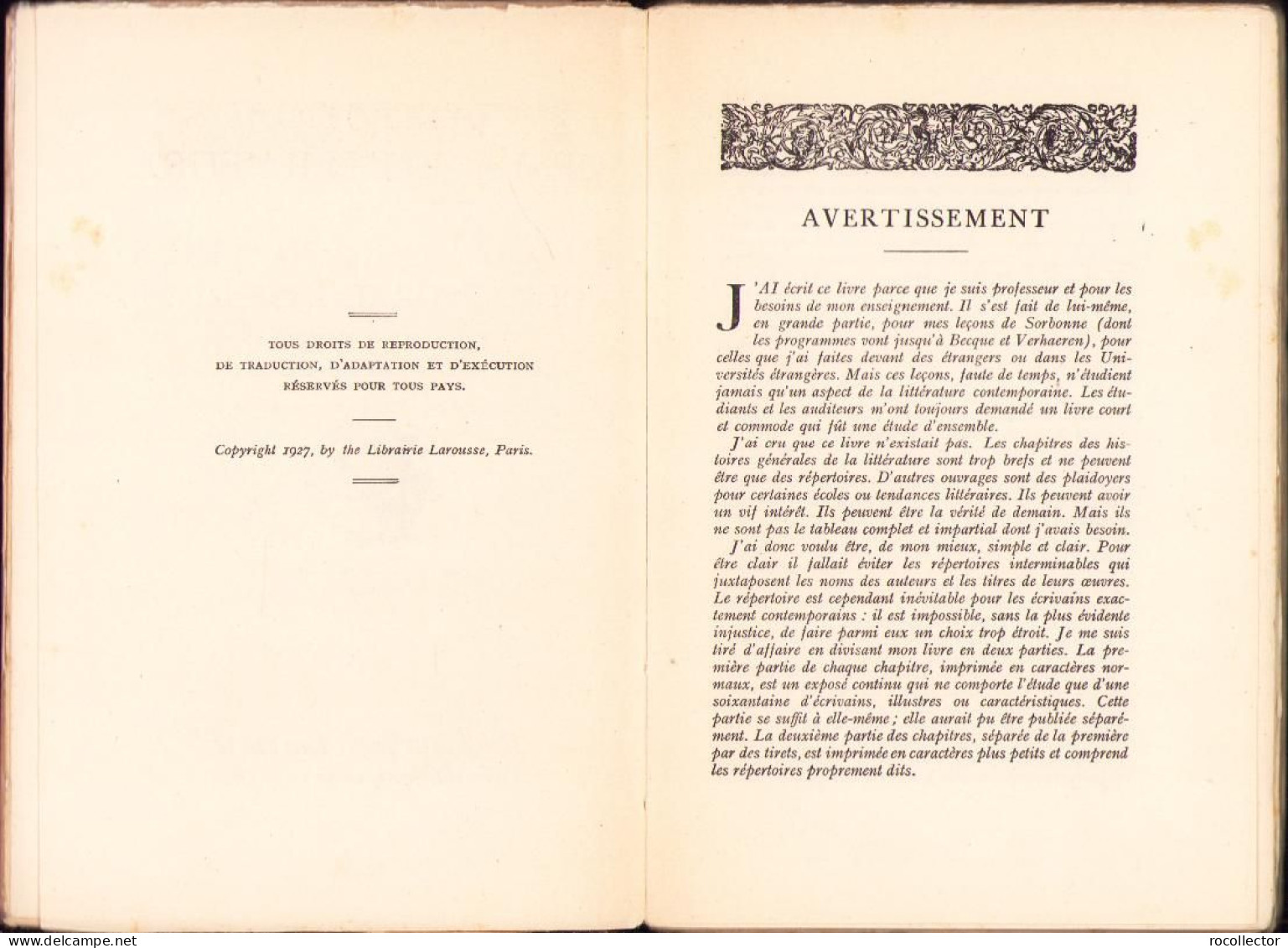 Histoire De La Littérature Et De La Pensée Francaises Contemporaines 1870-1925 Par Daniel Mornet C1312 - Libros Antiguos Y De Colección