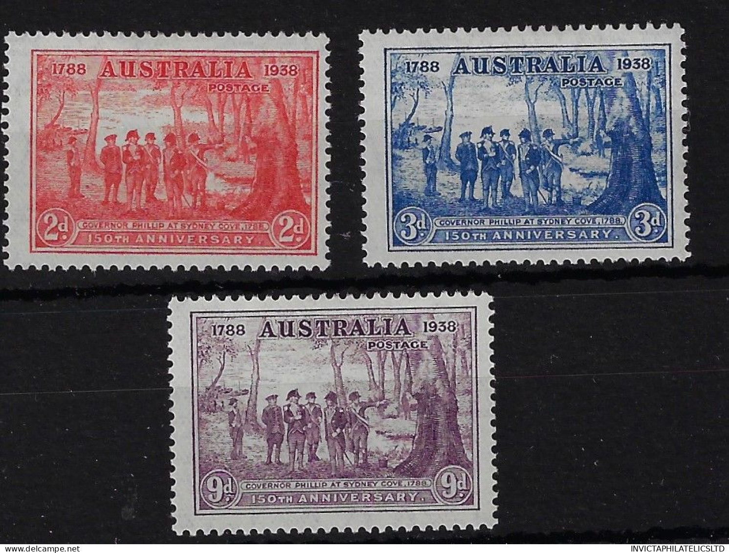 AUSTRALIA SG193/5, 1937 NEW SOUTH WALES SET, MOUNTED MINT - Mint Stamps