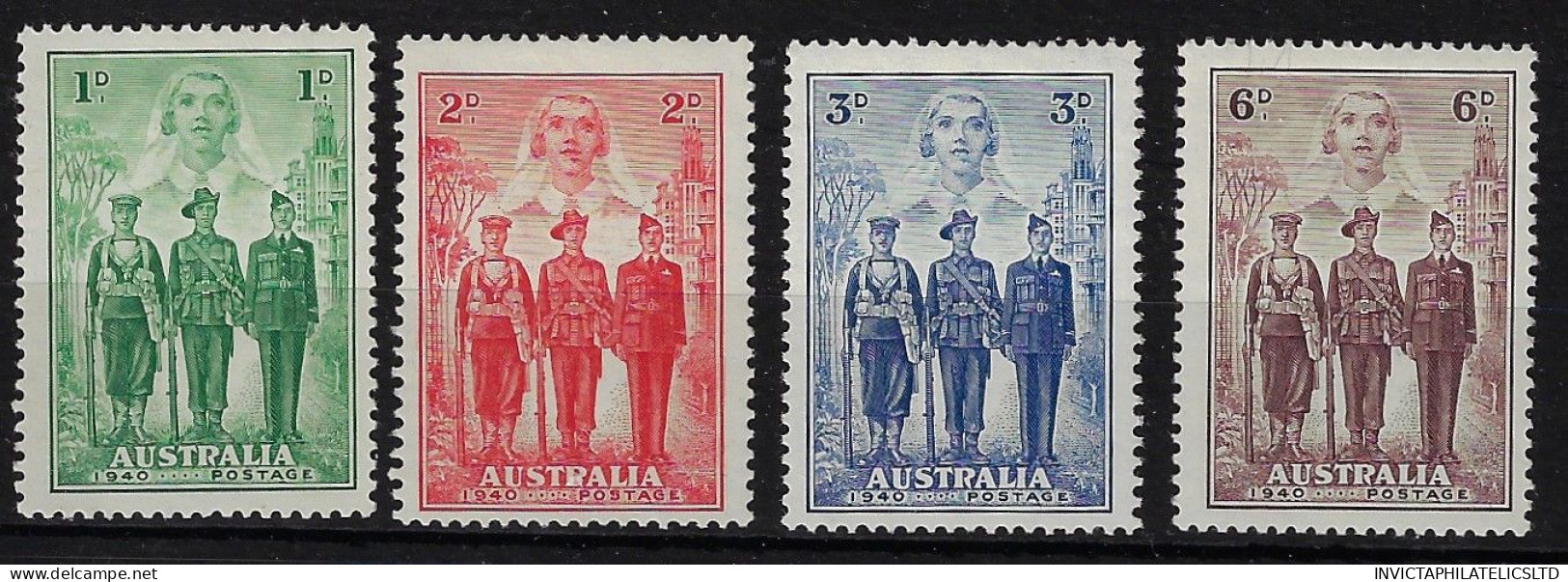 AUSTRALIA SG196/9, IMPERIAL FORCES SET, FRESH MOUNTED MINT - Ongebruikt