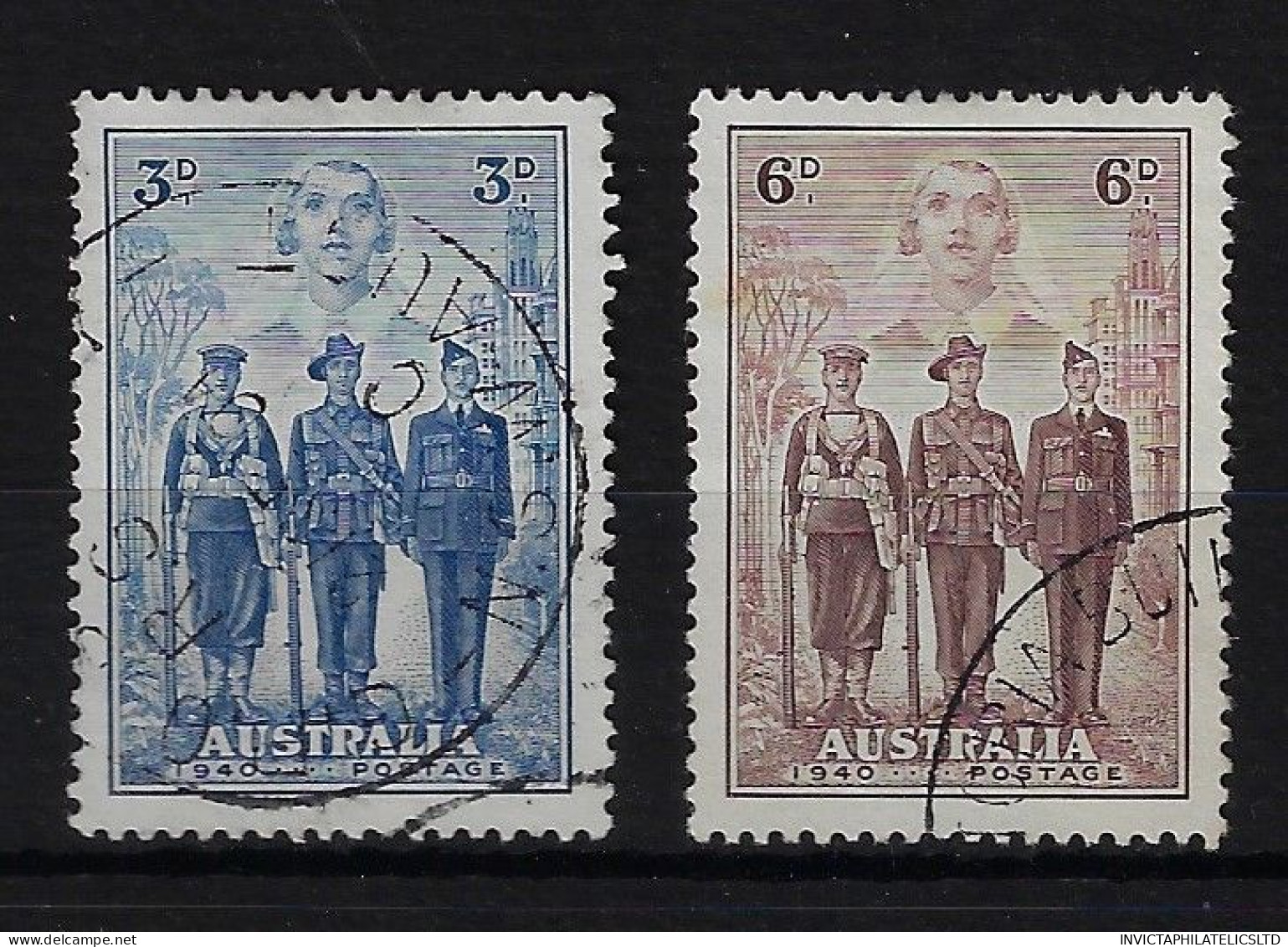 AUSTRALIA SG198/9, 3D +6D ARMED FORCES, FINE USED - Gebraucht