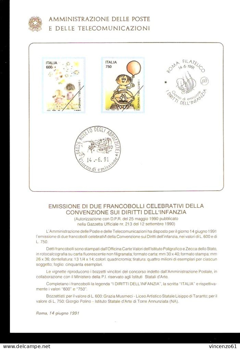 1991 BOLLETTINO Convenzione Sui Diritti Dell'infanzia. Disegni Di Allievi Degli Isti - Andere & Zonder Classificatie