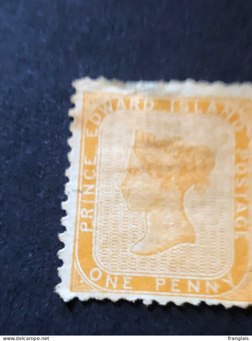 Prince Edward Island.  1d Yellow Perf 11 1/2 MH* - Unused Stamps