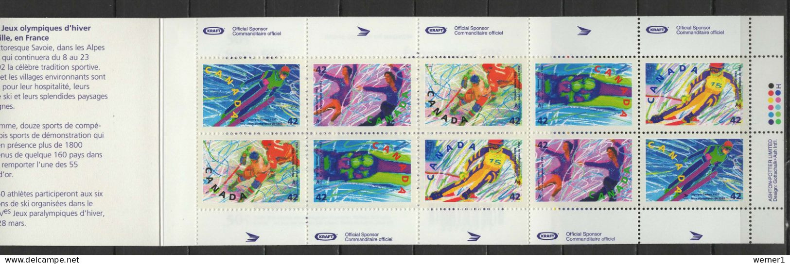 Canada 1992 Olympic Games Albertville Stamp Booklet MNH - Hiver 1992: Albertville