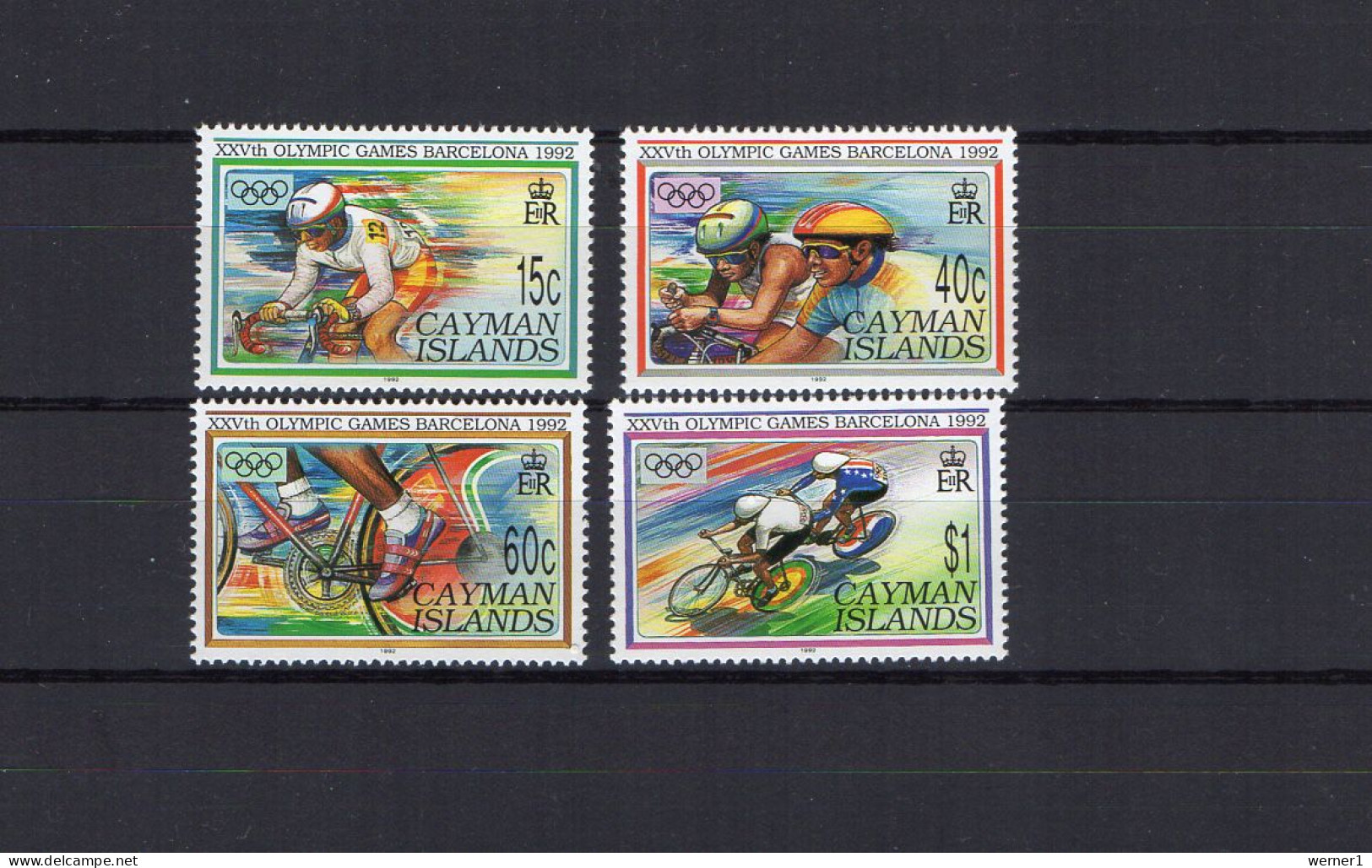 Cayman Islands 1992 Olympic Games Barcelona, Cycling Set Of 4 MNH - Verano 1992: Barcelona