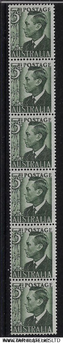 AUSTRALIA SG237DDA, 1950/52 COIL STRIP OF 6, IE COIL STRIPS - Mint Stamps