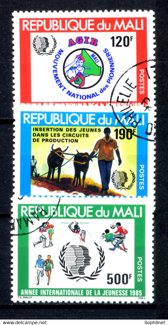 MALI 1985, Yv. 522/4, Année Internationale Jeunesse, Scouts, Agriculture, Sports, 3  Valeurs, Oblitérés / Used. R146 - Togo (1960-...)