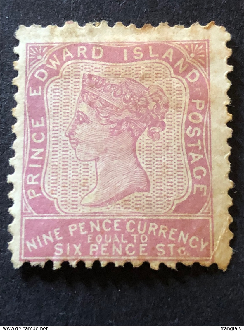 Prince Edward Island.  SG 20. 9d Reddish Mauve Perf 11 1/2 MH* - Nuovi