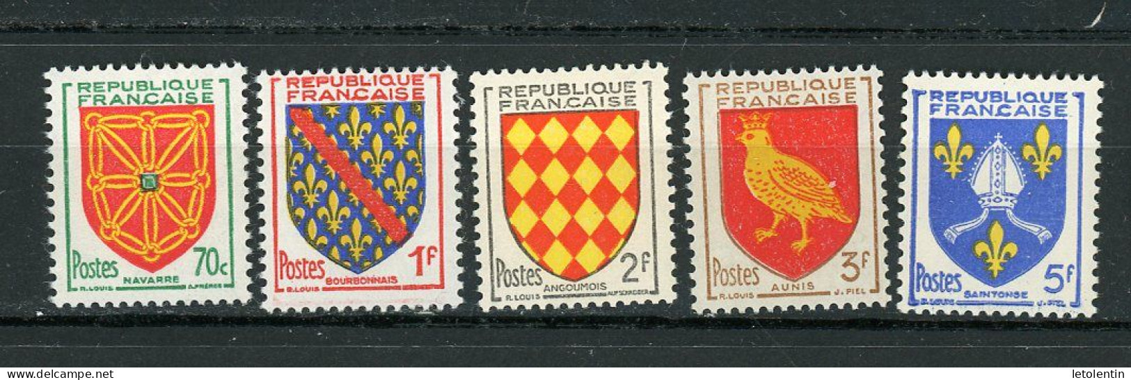 FRANCE -  ARMOIRIE  - N° Yvert  1000+1002+1003+1004+1005** - 1941-66 Coat Of Arms And Heraldry