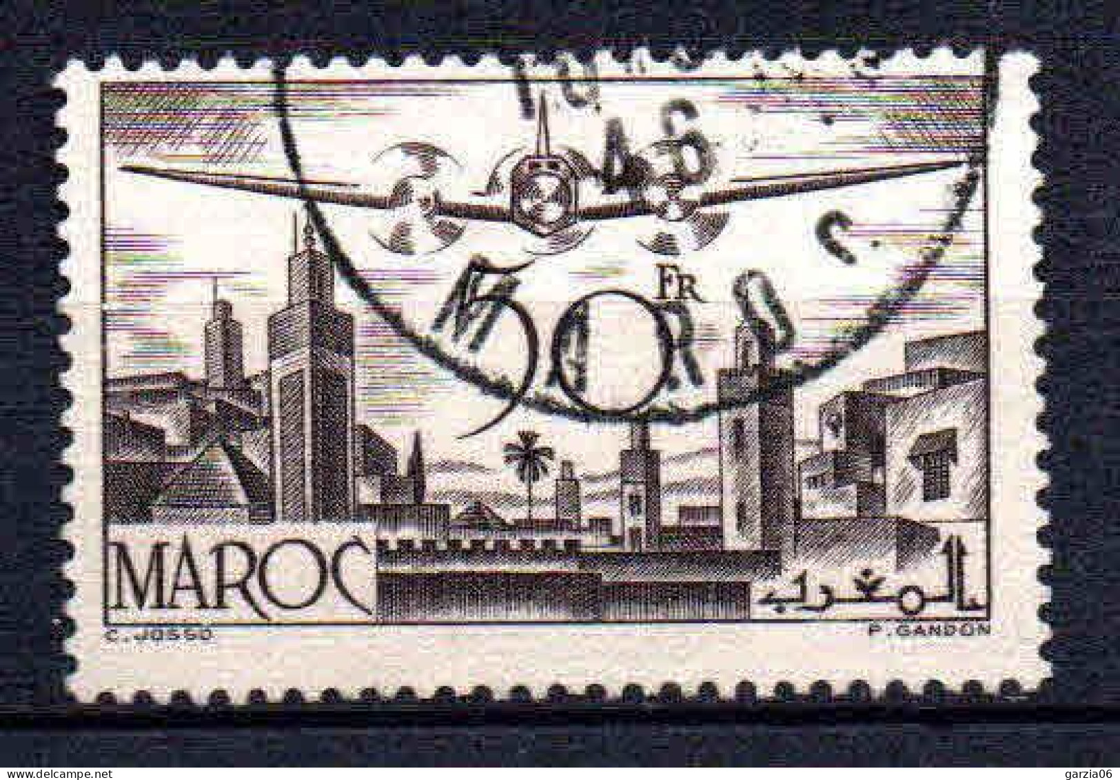 Maroc - 1945 - Avion Survolant Rabat  -  PA 57  - Oblit - Used - Poste Aérienne