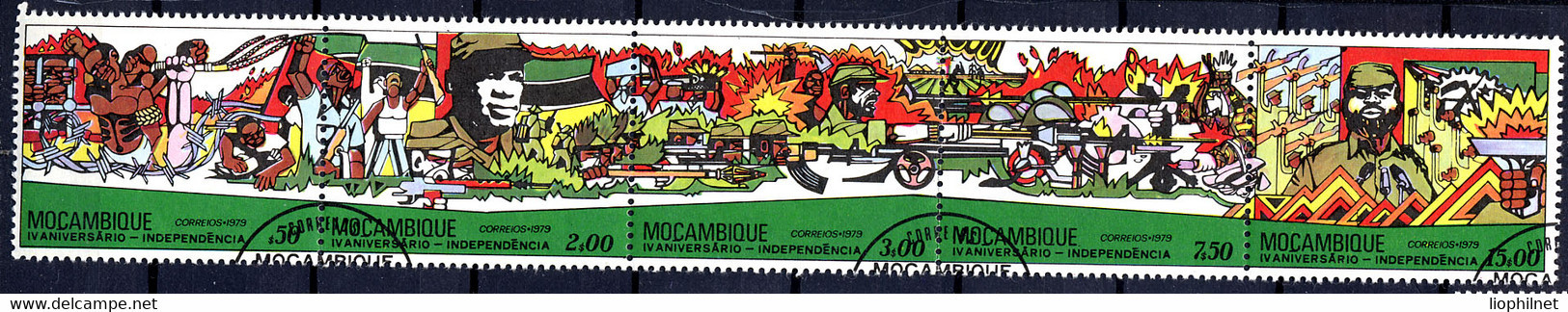 MOZAMBIQUE 1979, Yv. 695/9, Anniversaire Indépendance, 5 Valeurs, Oblitérés / Used. R030 - Mosambik