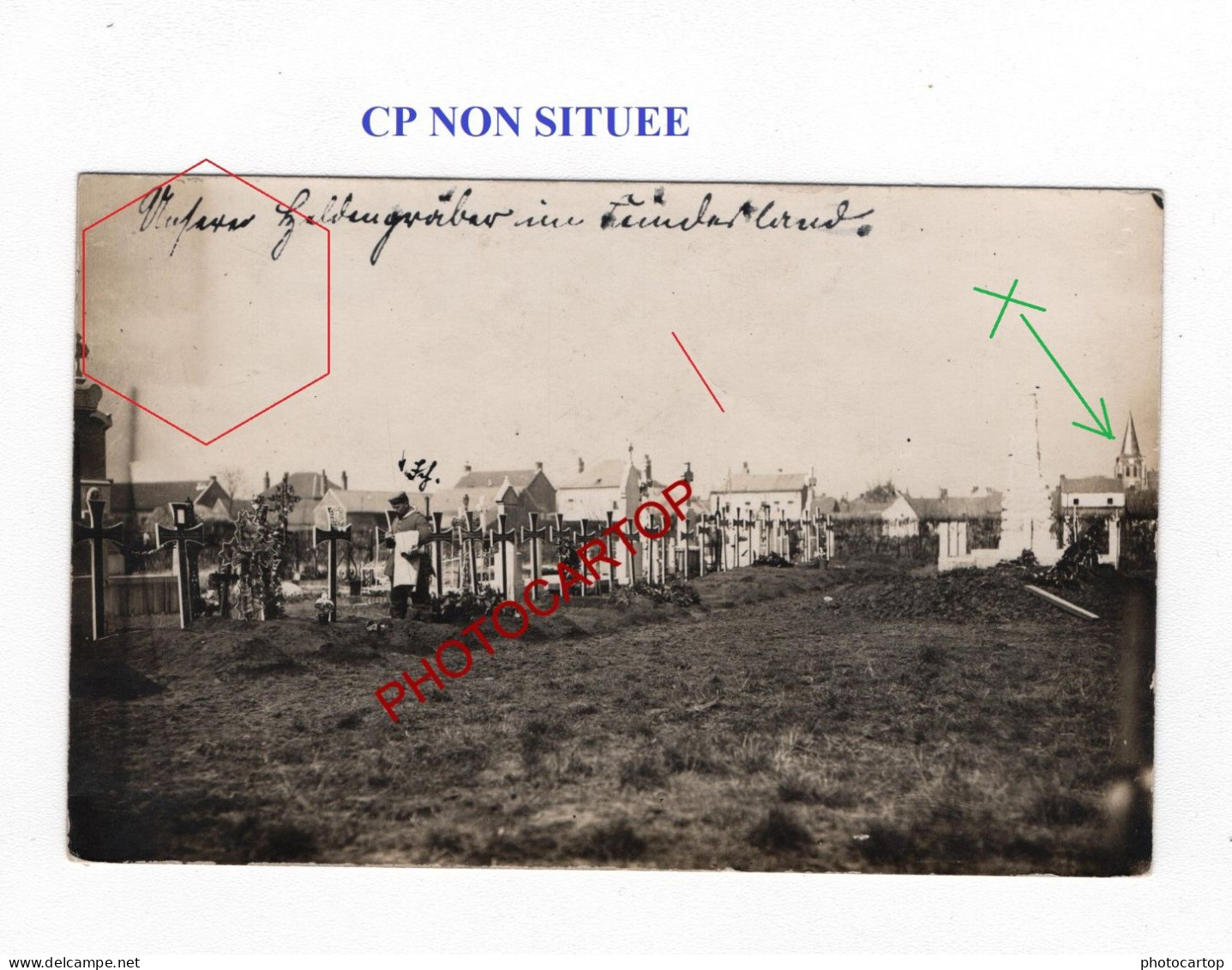 CP NON SITUEE-CIMETIERE-Friedhof-Tombes-CARTE PHOTO Allemande-GUERRE 14-18-1 WK-Militaria-FELDPOST- - Soldatenfriedhöfen