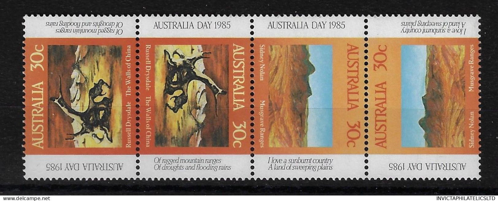 AUSTRALIA SG961A/962A, 1985 AUSTRALIA DAY, TETE-BECHE STRIP, MNH - Nuevos