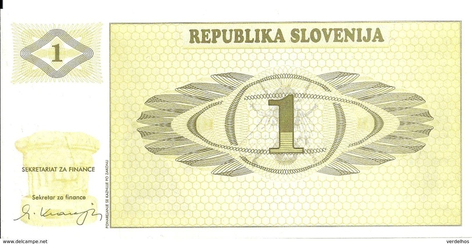 SLOVENIE 1 TOLAR 1990 UNC P 1 - Slovenië