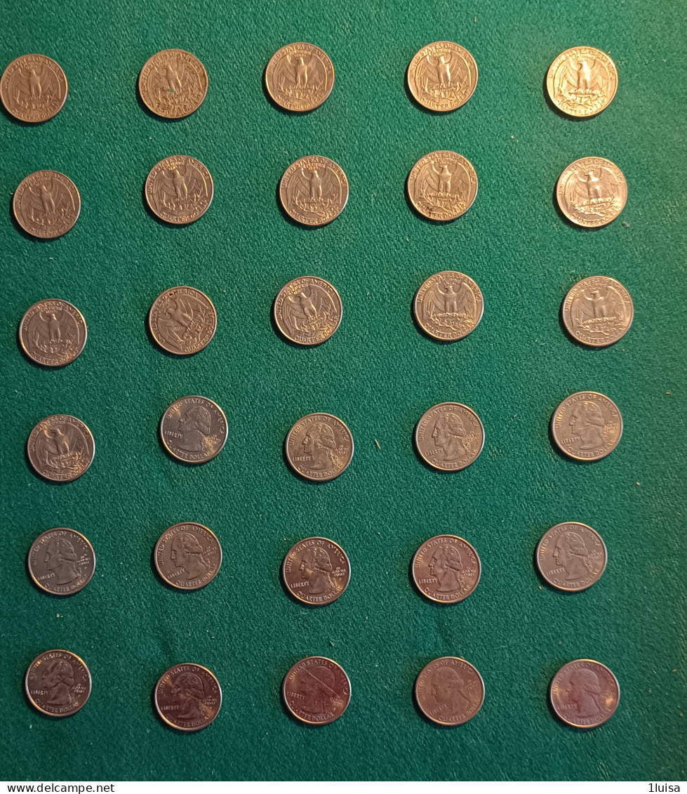 STATI UNITI 1/4 DOLLAR 30 Monete Date Diverse - 1999-2009: State Quarters