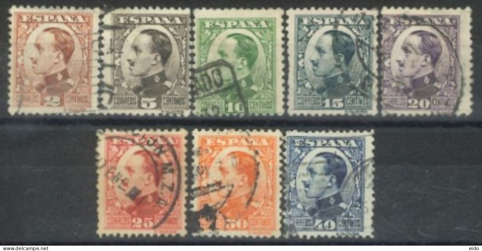 SPAIN,  1930 -  KING ALFONSO XIII STAMPS SET OF 8, # 406/13, USED. - Usados