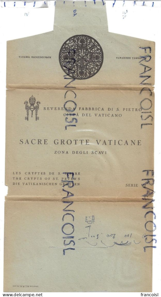 Carnet Complet De 12 Cartes. Sacre Grotte Vaticane Zona Degli Scavi Serie VI - Heilige Plaatsen