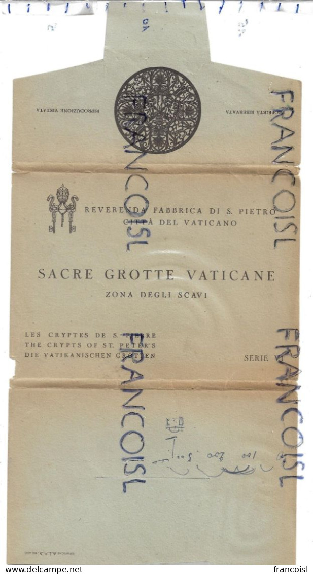 Carnet Complet De 12 Cartes. Sacre Grotte Vaticane Zona Degli Scavi Serie VI - Luoghi Santi
