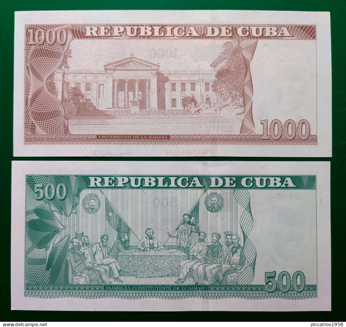 Cuba / 500 Pesos 2022 Ignacio Agramonte UNC P. 131 + 1000 Pesos 2021 Julio Antonio Mella UNC P. 132 CUP ++ Lower Price + - Kuba