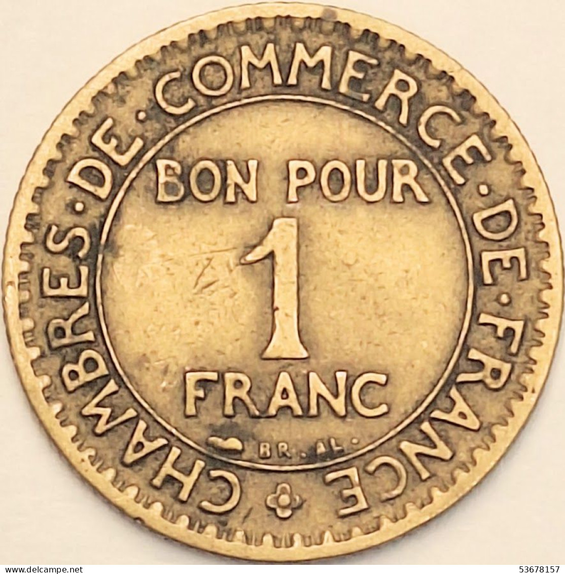 France - Franc 1924 Closed 4, KM# 876 (#4068) - 1 Franc