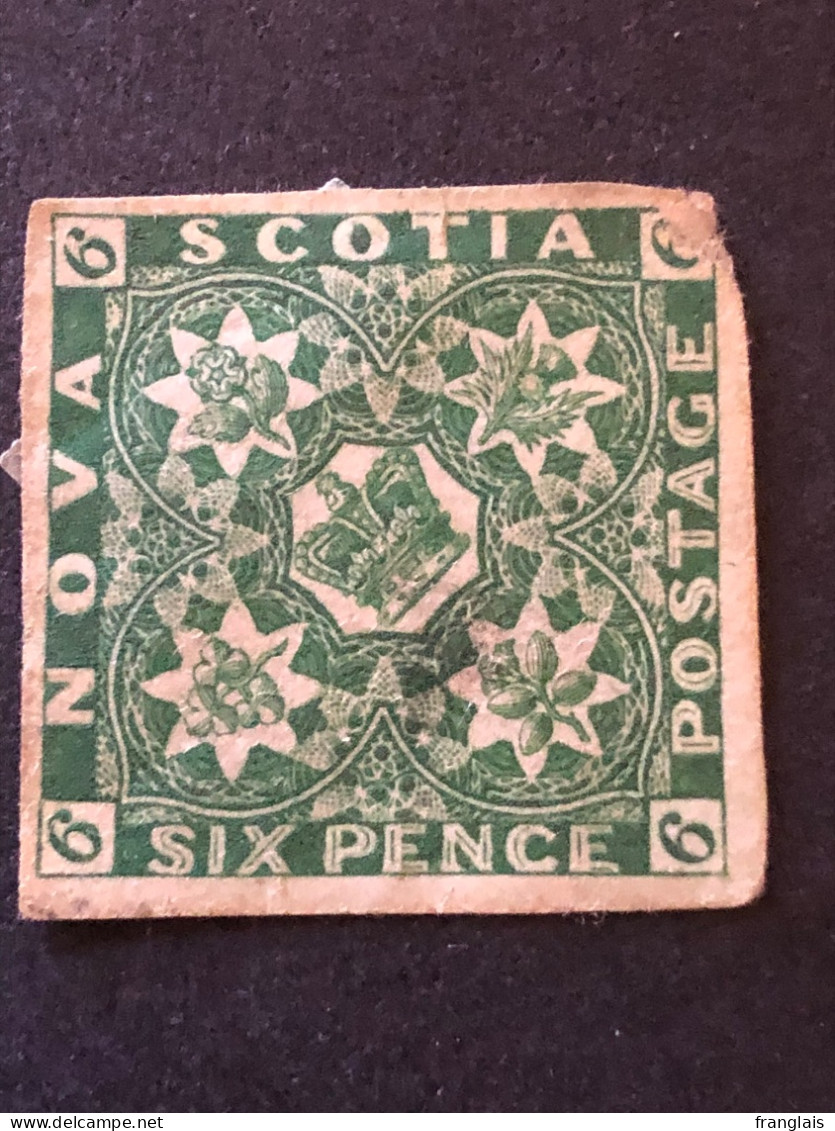 SG 5  6d Yellow Green CV £550 Small Thin NE Corner - Oblitérés