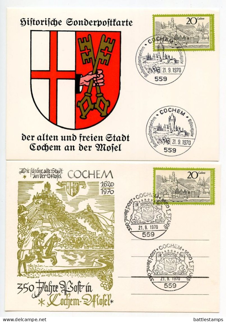 Germany, West 1970 3 FDCs & 2 Commemorative Covers - Cochem On The Moselle 350th Anniversary, Scott 1047 - 1961-1970