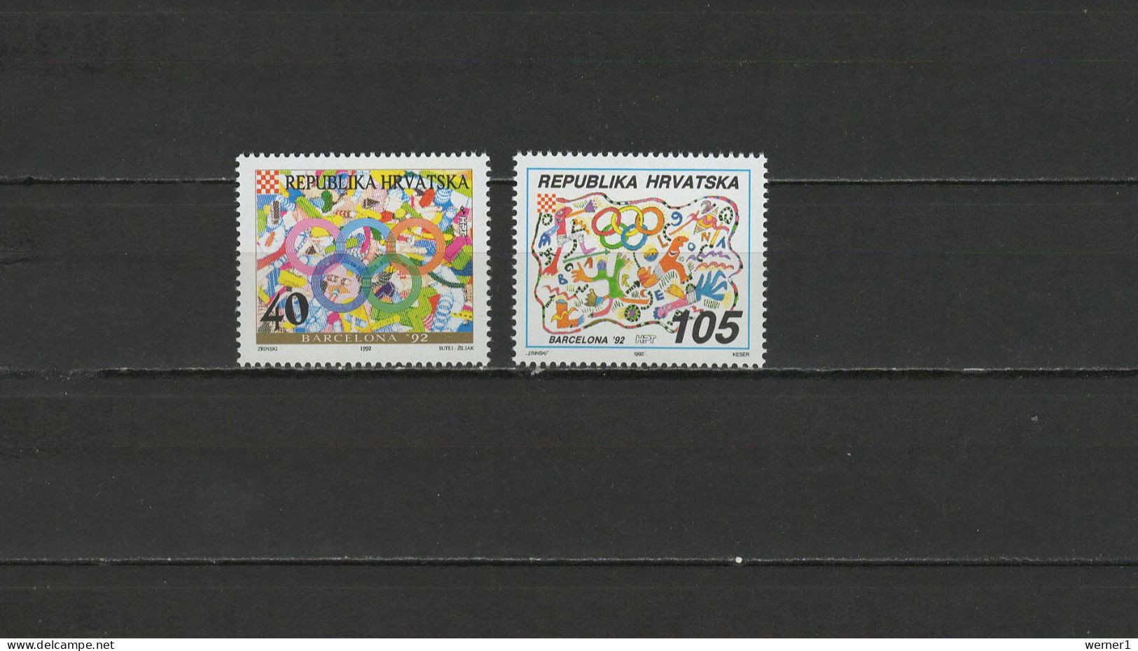 Croatia 1992 Olympic Games Barcelona, Set Of 2 MNH - Verano 1992: Barcelona