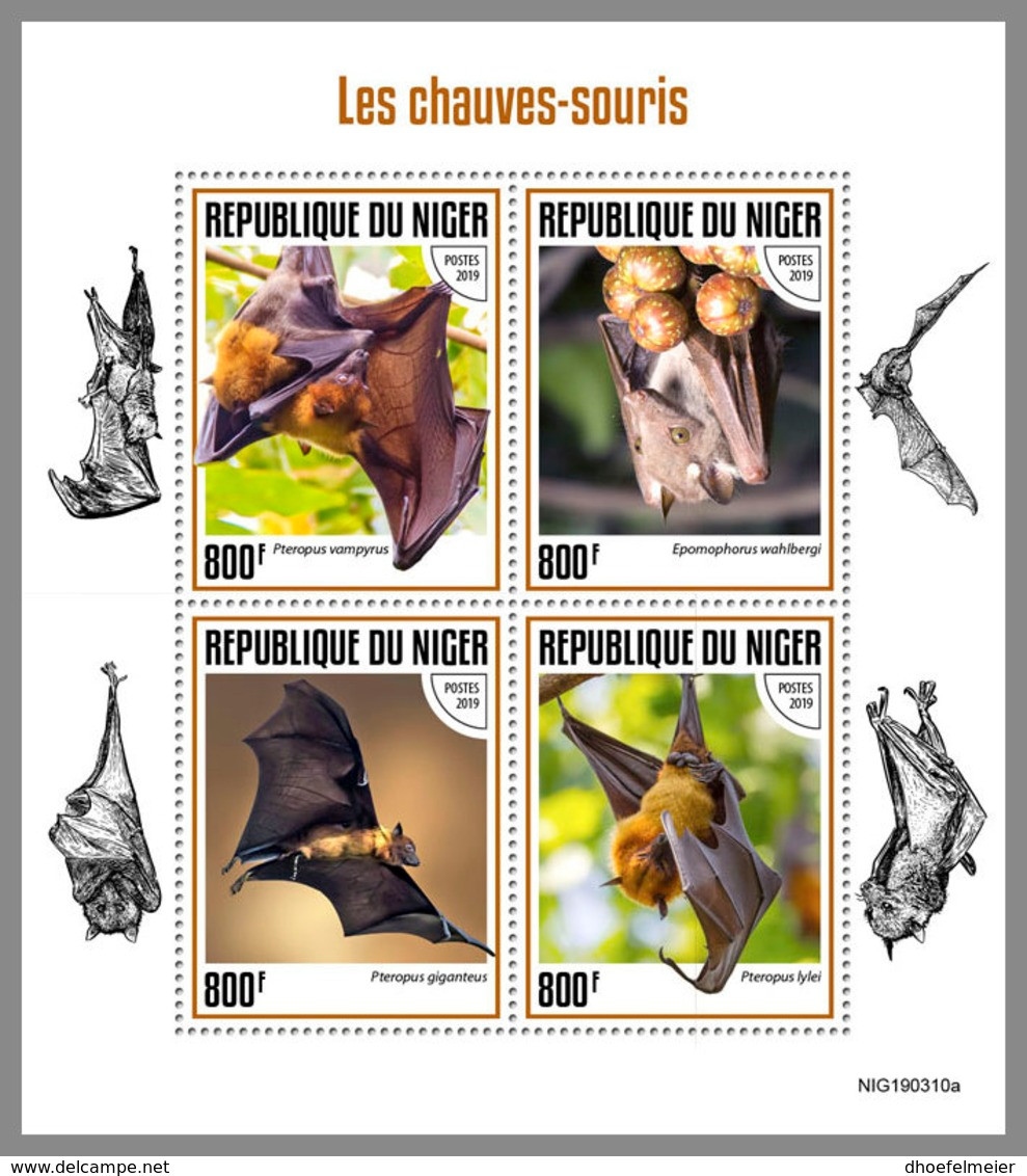 NIGER 2019 MNH Bats Fledermäuse Chauves-souris M/S - OFFICIAL ISSUE - DH1929 - Fledermäuse