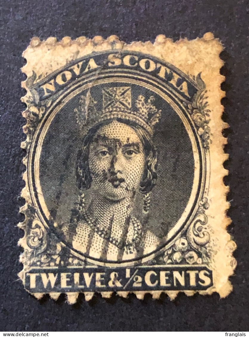 NOVA SCOTIA. SG 17  12 1/2c Black  On Yellow Paper. FU - Usati