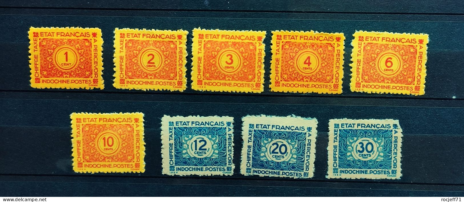 04 - 24 - Indochine - Timbres Taxe N° 75 à 83 (*) - Emis Sans Gomme - Segnatasse