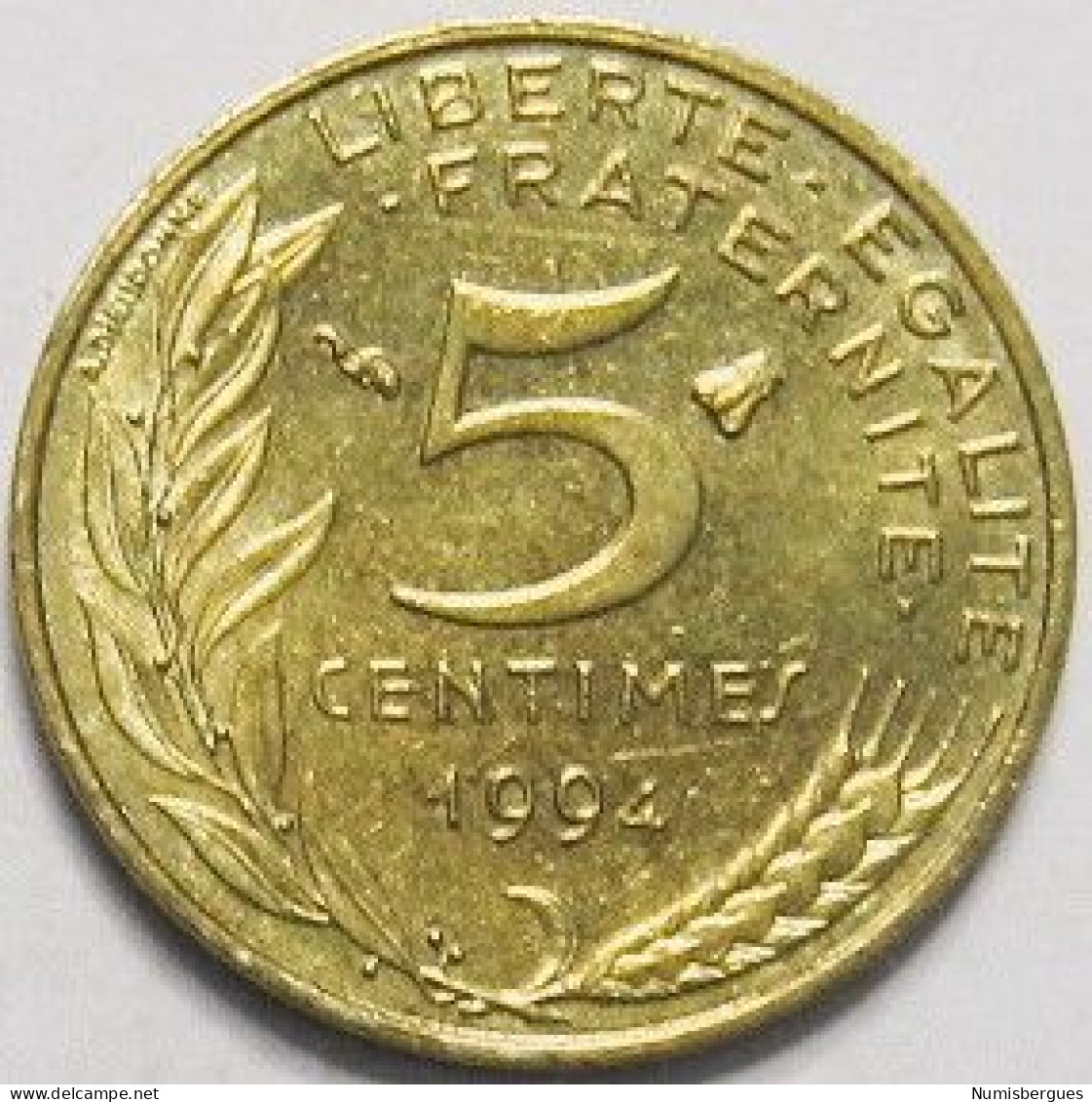 Pièce De Monnaie 5 Centimes Marianne 1994 Abeille - 5 Centimes