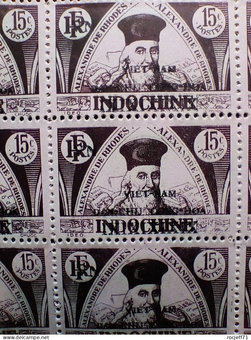 04 - 24 - Indochine - N°17 Surchargé Viet Nam En Feuille Entière - Unused Stamps