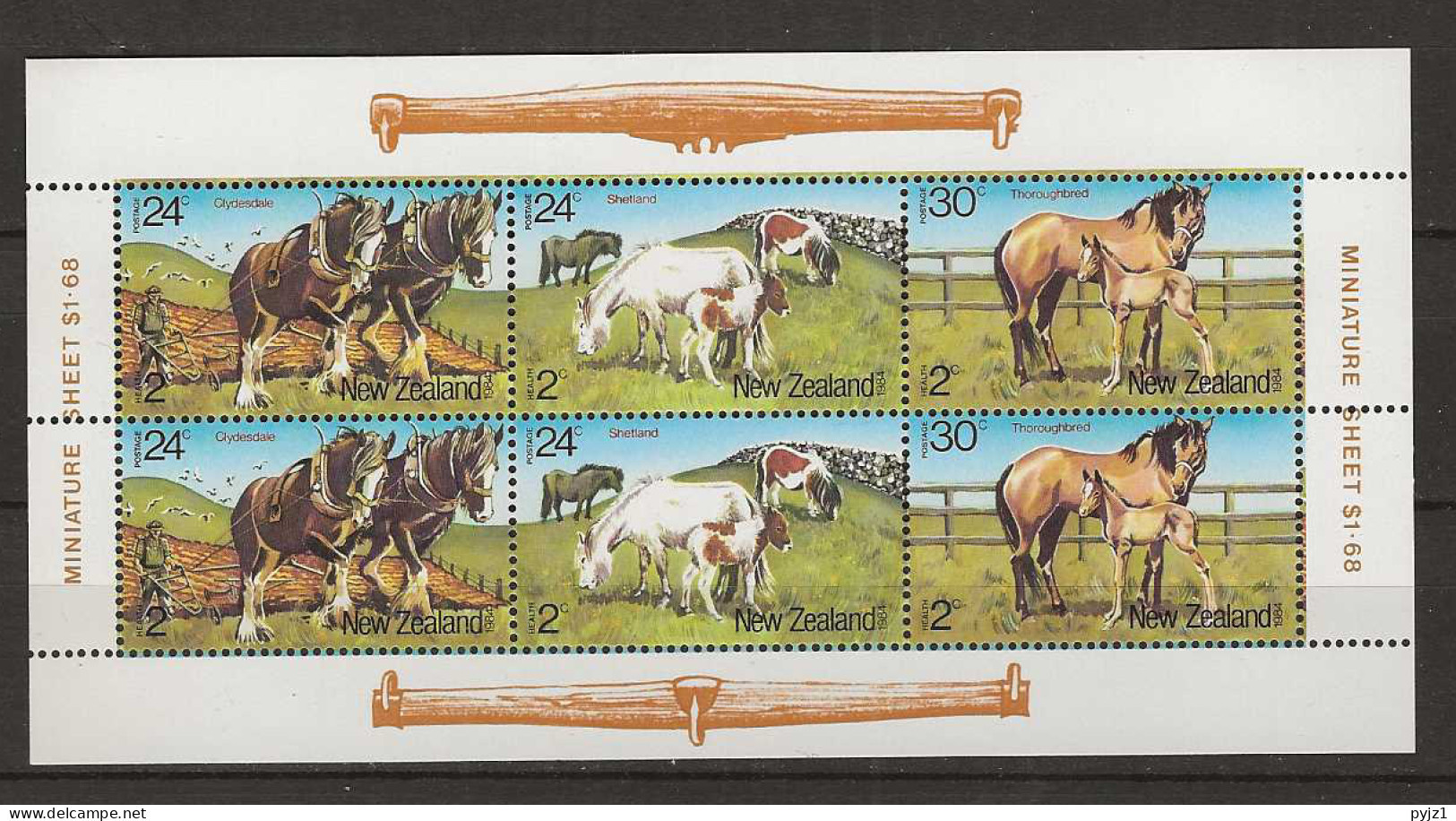 1984 MNH New Zealand Health Sheetlet Postfris** - Blokken & Velletjes