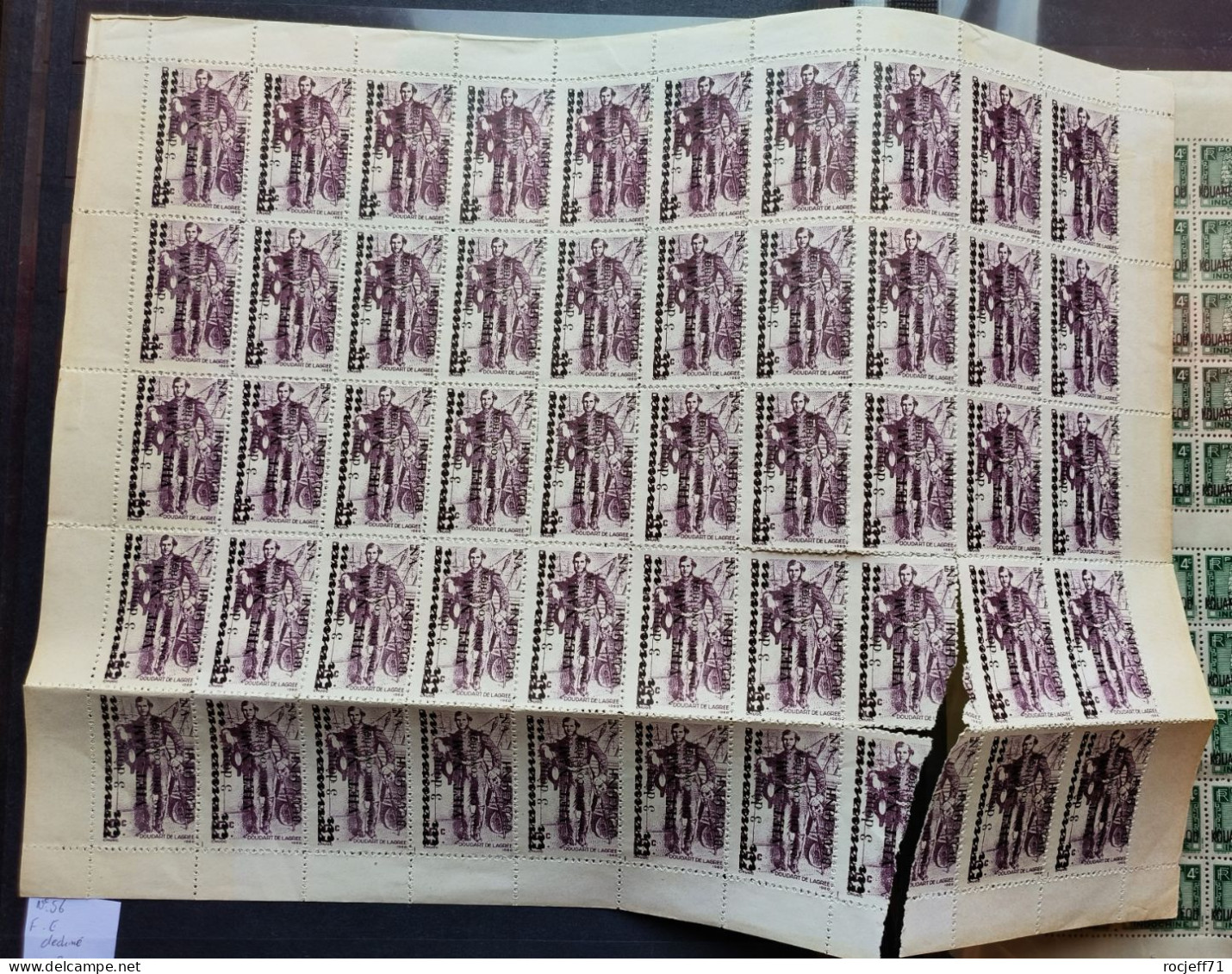 04 - 24 - Indochine - N°17 Surchargé Viet Nam En Feuille Entière Déchiré - Unused Stamps