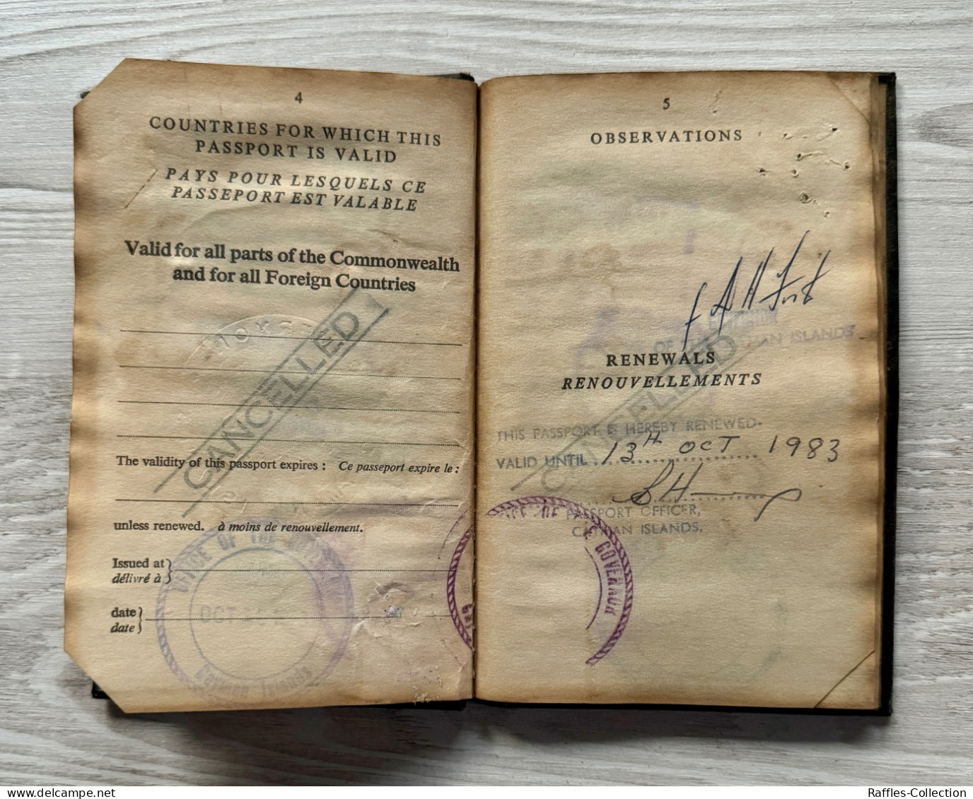 British Cayman Islands 1973 Passport Passeport Reisepass Pasaporte **ULTRA RARE** - Documenti Storici