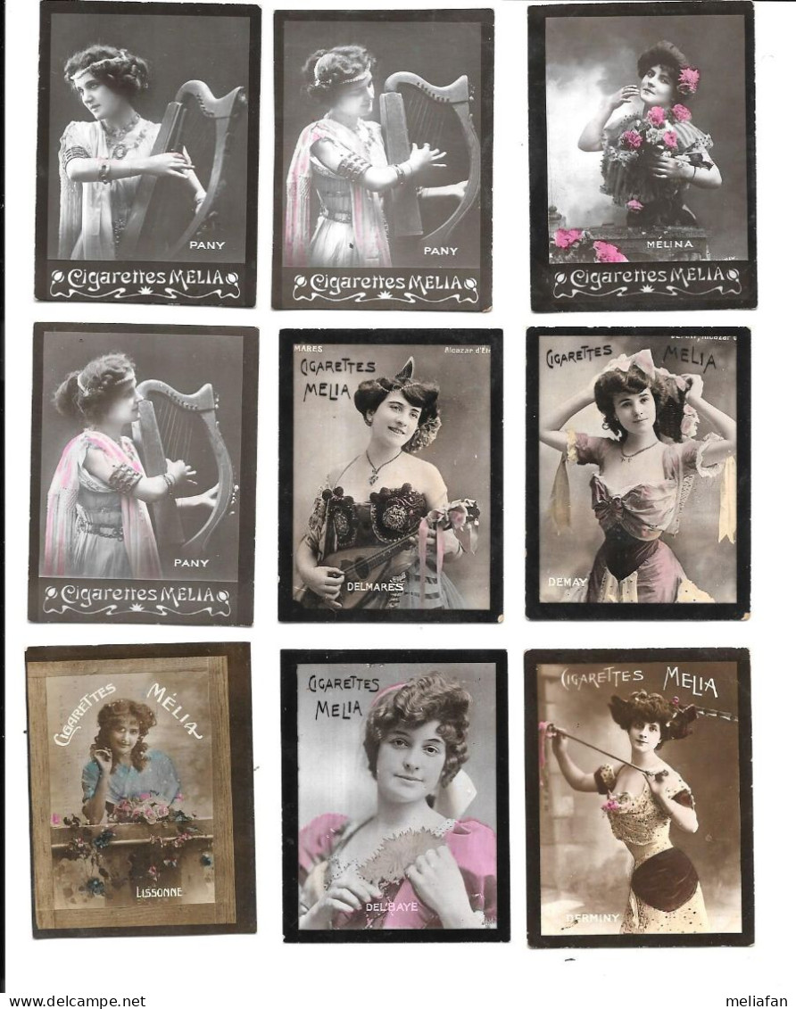 CL71 - CARTES CIGARETTES MELIA - 4ème COLLECTION - PANY - DERMINY - DELBAYE - LISSONNE - LILY DESROCHES - DELMARES - Melia