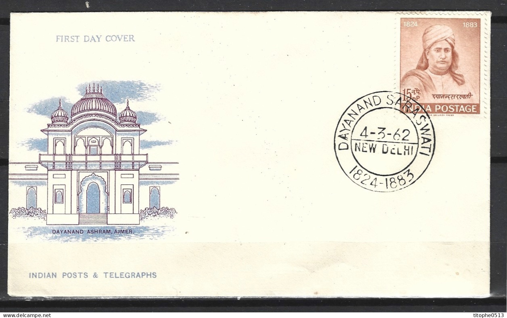 INDE. N°139 Sur Enveloppe 1er Jour (FDC) De 1962. Chef Religieux. - FDC