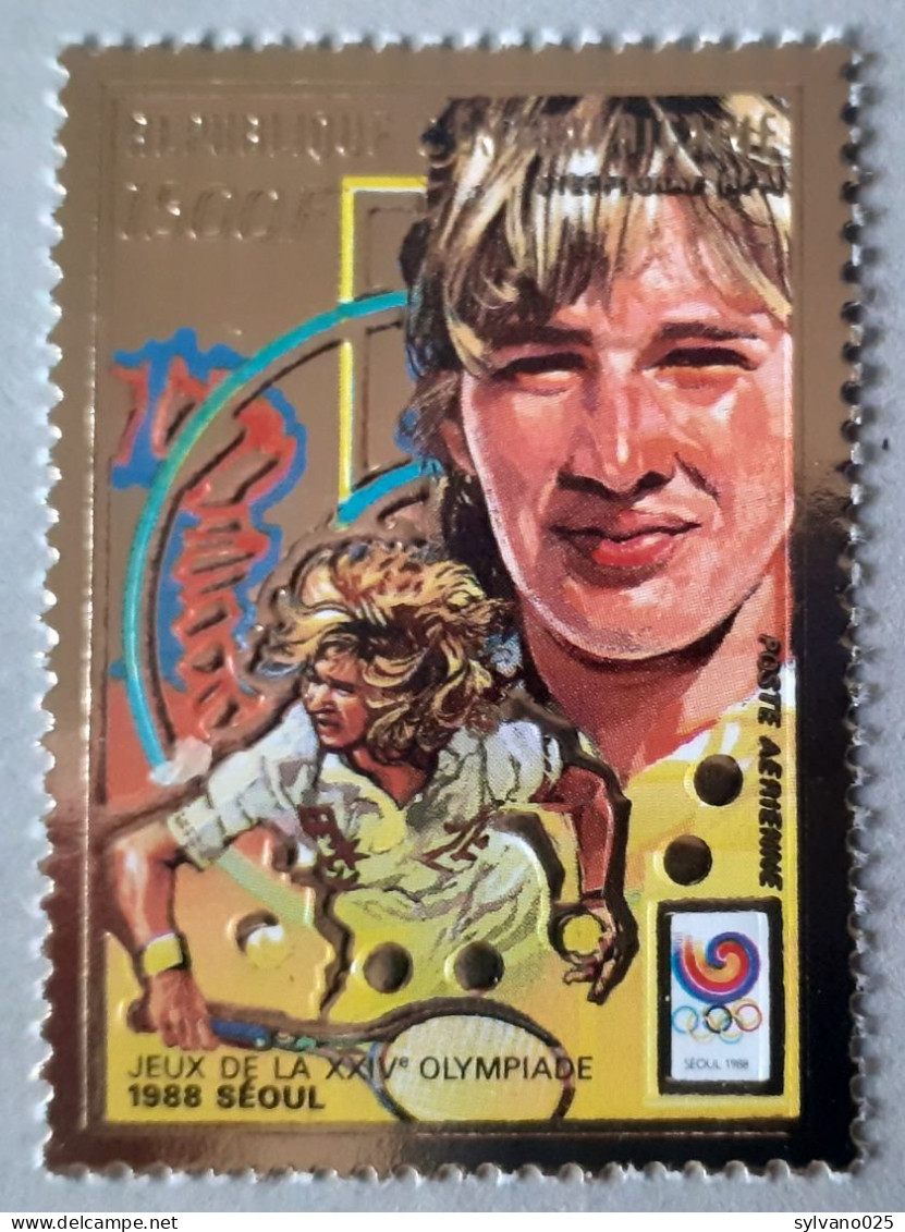 JO D'été De Séoul Steffi GRAF1988 - Timbre En OR ** LUXE - Mauretanien (1960-...)