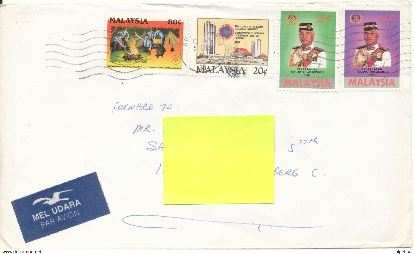 Malaysia Cover Sent Air Mail To Denmark 5-12-1989 ?? With More Topic Stamps Incl. SCOUT - Malaysia (1964-...)