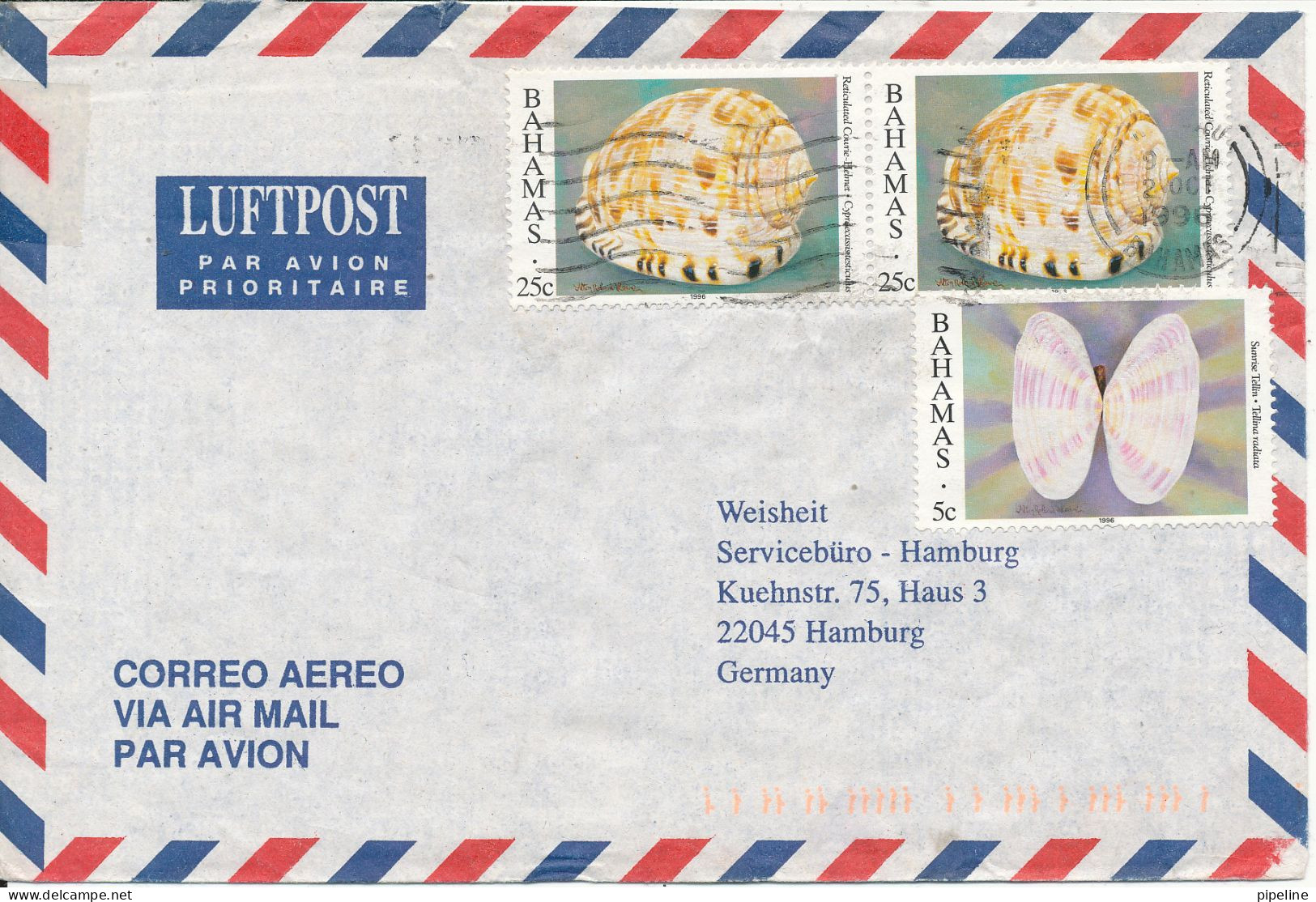 Bahamas Air Mail Cover Sent To Germany 2-10-1996 - Bahama's (1973-...)